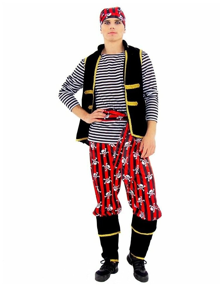Карнавальный костюм для взрослых Пират, 50 размер, Батик 21-34-50