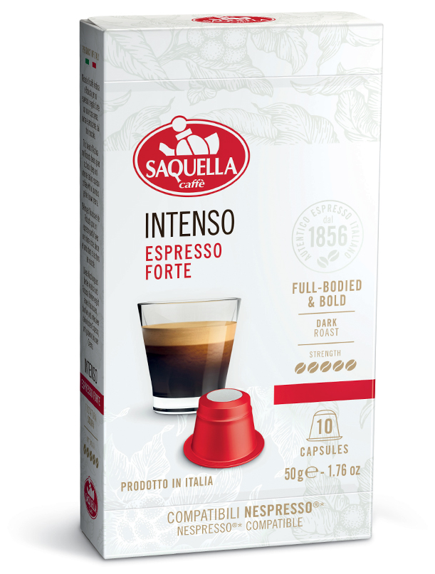 Кофе в капсулах Saquella BAR ITALIA Intenso Nespresso 10 шт (для кофемашин Nespresso)