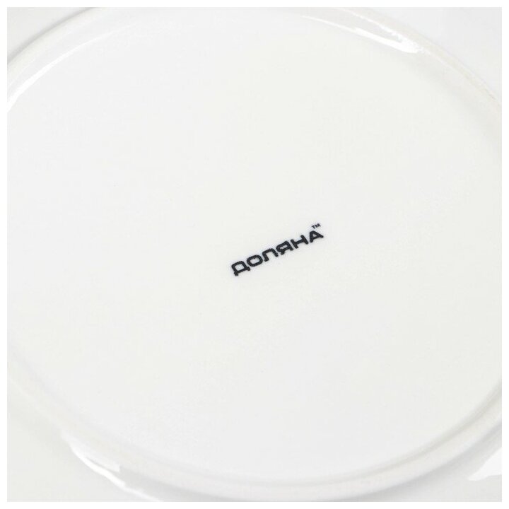 Тарелка фарфоровая обеденная Доляна «Сьюзен», d=20,5 см, цвет белый
