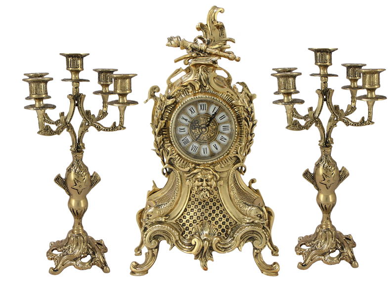 Часы каминные с канделябрами Менора