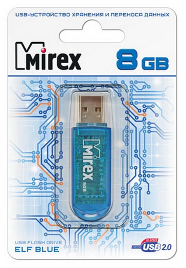 Флэш-память USB_ 16 GB Mirex Elf USB 2.0 Синий