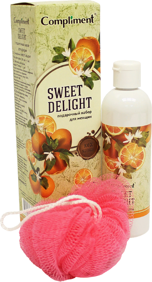 Подарочный набор Compliment Sweet Delight Гель для душа 250мл + Мочалка - фото №3