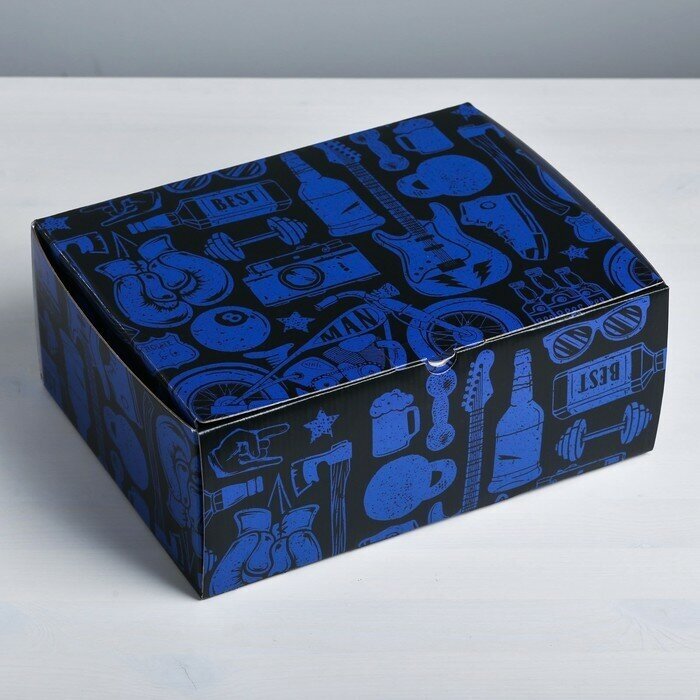 Дарите Счастье Коробка‒пенал, упаковка подарочная, «Лучшему мужчине», 30 х 23 х 12 см