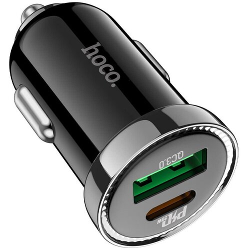 АЗУ USB 3.0A 2 USB порта HOCO Z44 PD20W+QC3.0 черный battery charger зарядное устройство borofone ba46a premium один порт usb один порт type c pd 18w 5v 3 0a черный