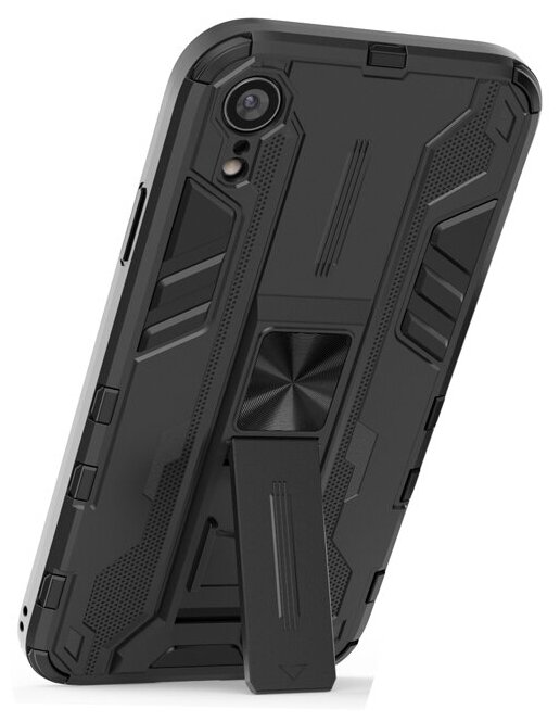 Противоударный чехол с подставкой Transformer для iPhone XR черный