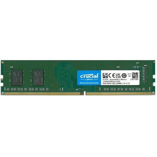 Оперативная память Crucial Память DDR4 8Gb 3200MHz CT8G4DFRA32A RTL PC4-25600 CL22 DIMM 288-pin 1.2В dual rank Ret память ddr4 8gb 3200mhz amd r948g3206s2s u radeon r9 gamer series rtl pc4 25600 cl22 so dimm 288 pin 1 2в