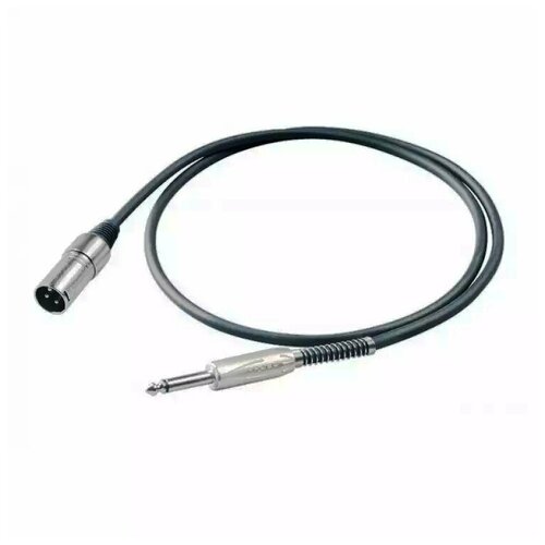 Proel BULK220LU10 Микрофонный кабель, 6.3мм Jack - XLR папа, 10м