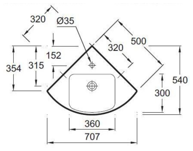 Jacob Delafon E4710-00 Odeon Up Раковина угловая 50 см, белая - фотография № 11