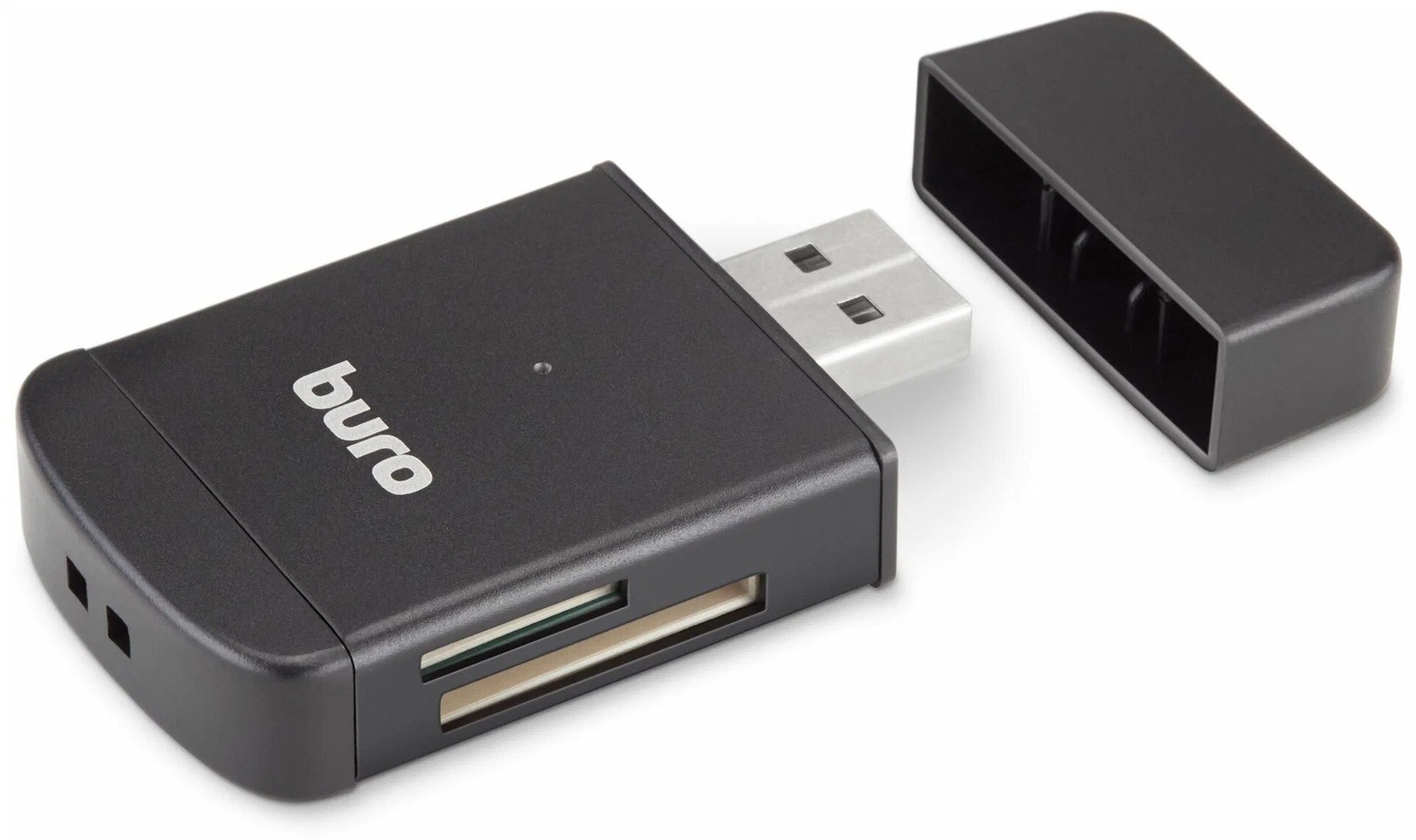 Устройство чтения карт памяти USB2.0 Buro BU-CR-3103 черный - фотография № 2