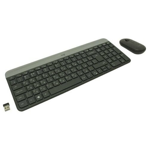 Logitech Клавиатура + мышь MK470 Wireless Combo (графит) logitech клавиатура беспроводная logitech k230 wireless keyboard black 920 003348