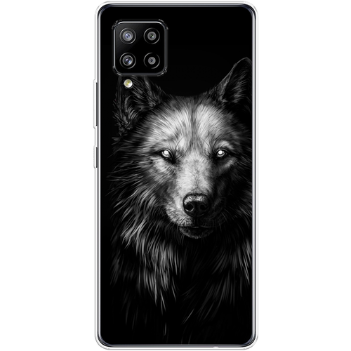 Силиконовый чехол на Samsung Galaxy A42 / Самсунг Галакси А42 Волк черно белый