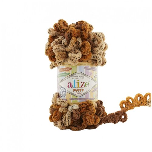 Пряжа для вязания Ализе Puffy color (100% микрополиэстер) 5х100г/9м цв.6080