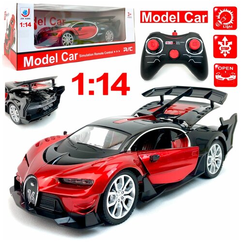 Радиоуправляемая гоночная машина Model Car, 1:14, движется во всех направлениях, двери и багажник открываются, фары светятся, машинка на пульте