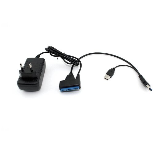 Кабель-переходник для HDD SATA USB 3.0 с доп. питанием, двойной USB кабель переходник для hdd sata usb 3 0 с доп питанием двойной usb