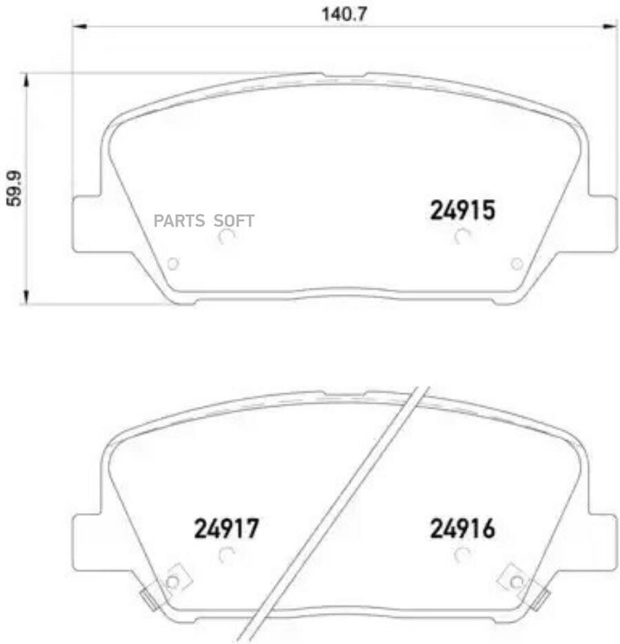 BREMBO P30065 Колодки тормозные HYUNDAI/KIA I30/CEED 11- 1.4-2.4 перед. R16