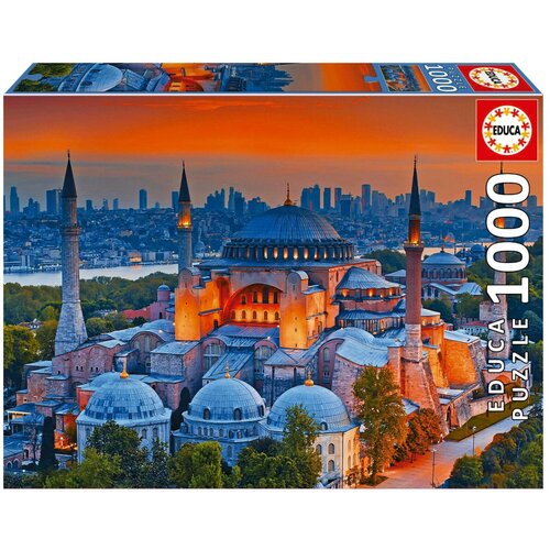 пазлы educa пазл коллаж миниатюра 1000 элементов Пазл Educa 1000 деталей: Голубая мечеть, Стамбул