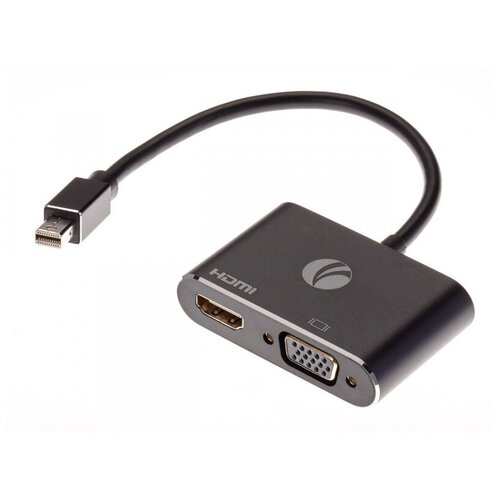 Кабель-переходник miniDisplayPort(M) ---> HDMI(F)+VGA(F)4K@30Hz VCOM Allum shell кабель переходник vcom displayport m vga m 1 8м cg607 1 8m 16201501