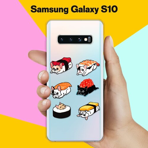 Силиконовый чехол Суши-собачки на Samsung Galaxy S10