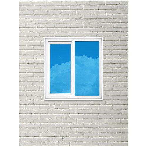Пленка самоклеящаяся на окна 152х75см и 152х65см солнцезащитная/зеркальная/голубая BLUE15. Комплект на 2-створчатое окно