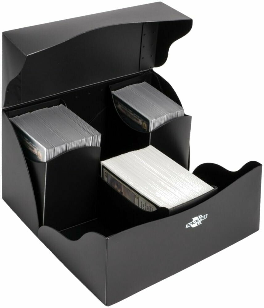 фото Пластиковая коробочка Blackfire Flip Deck Holder Trio (240+) - Чёрная - для карт K-Pop, MTG, Pokemon