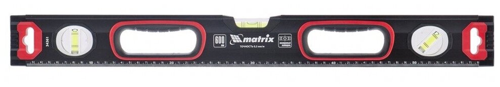 Уровень брусковый 3 глаз, matrix 34361 60 см