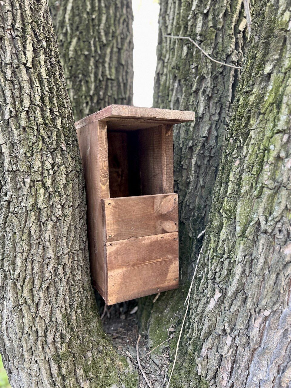Деревянный скворечник-совятник для птиц сов из дерева сосны, собранный, WS-006 - фотография № 11
