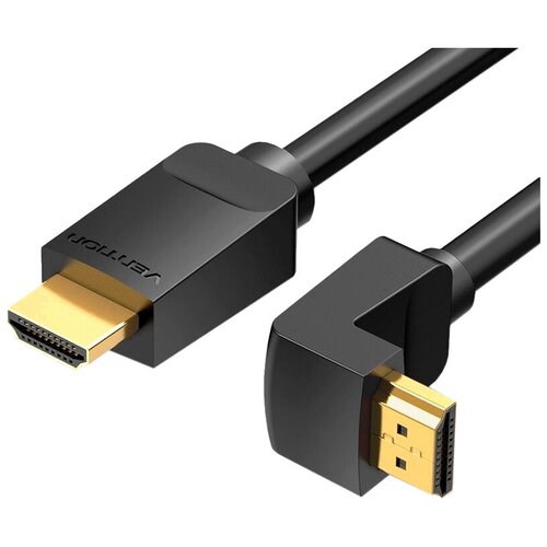 Кабель интерфейсный Vention AAQBH HDMI High speed v2.0 with Ethernet 19M/19M угол 270 - 2м кабель интерфейсный hdmi hdmi gcr 19m 19m gc hmmic01 1 8m 1 8м v1 4 ethernet high speed витой тройной экран черный позолоченные разъемы