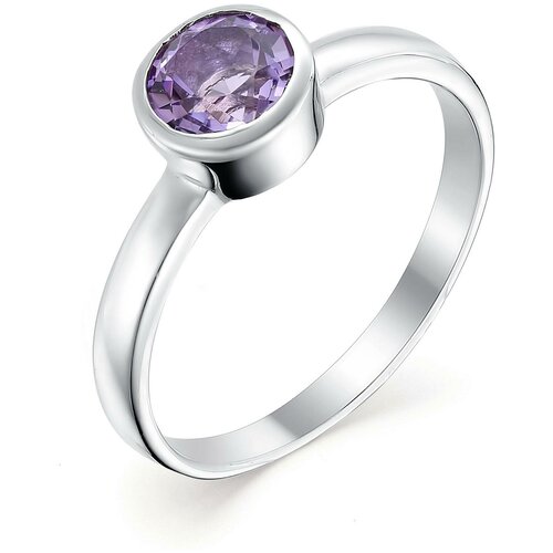 фото Алькор кольцо с 1 аметистом из серебра 01-0507-00ам-00, размер 17