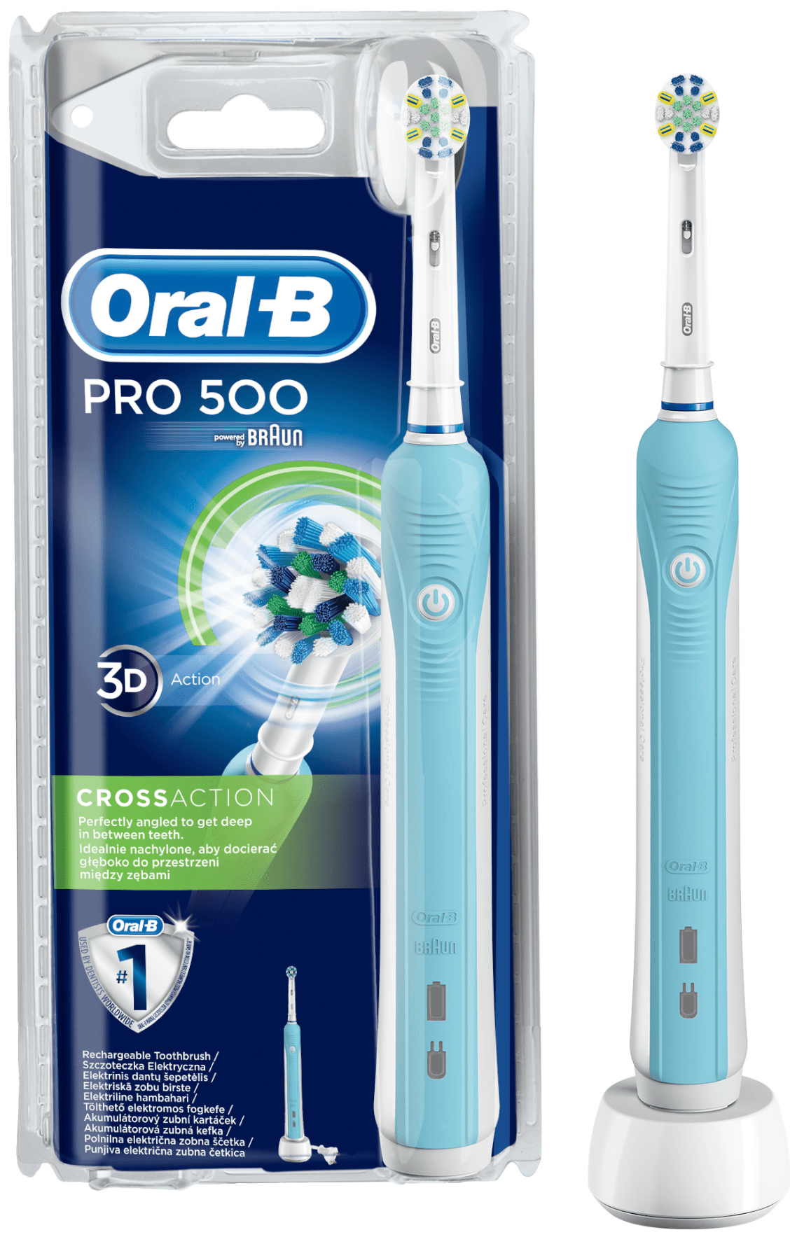 Зубная щетка электрическая Oral-B CrossAction PRO 500 голубой