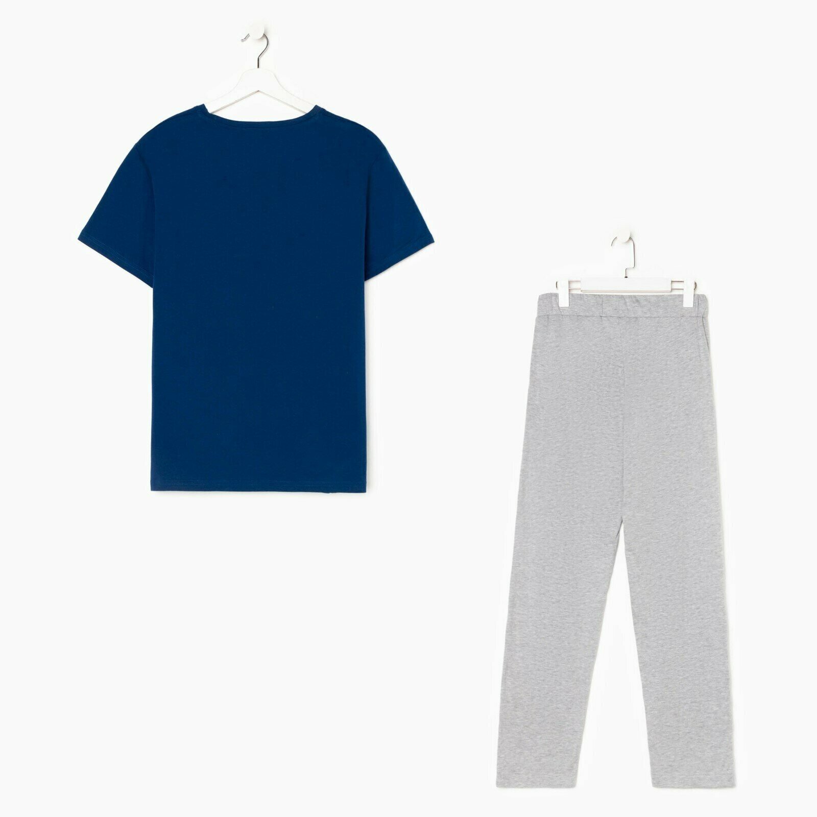 Пижама Kaftan, футболка, брюки, размер 52, синий - фотография № 6