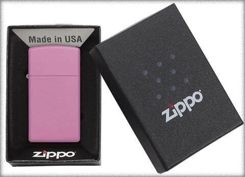 ZIPPO Slim® с покрытием Pink Matte, латунь/сталь, розовая, матовая, 29x10x60 мм - фотография № 15