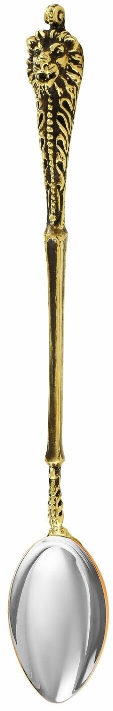 фото Ложка для размешивания кофе Лев с яблочком биметалл