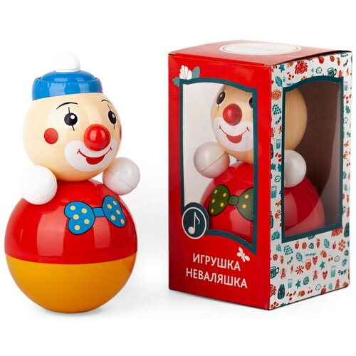 фото Неваляшка, котовские неваляшки, клоун, развивающая музыкальная игрушка для мальчиков и девочек, в подарочной упаковке, 22 см