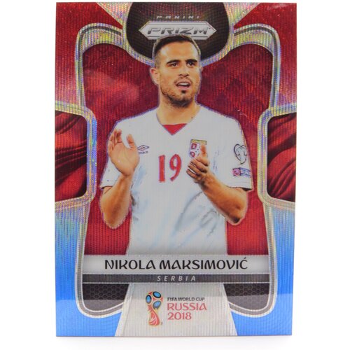 Коллекционная карточка Panini Prizm FIFA World Cup Russia 2018 #186 Nikola Maksimovic - Red Blue Wave S0224