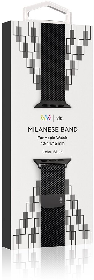 Ремешок VLP Ремешок из нержавеющей стали сетчатый vlp для Apple Watch 42/44/45, черный - фотография № 2