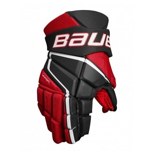 перчатки хоккейные bauer vapor 3x s22 jr р 11 черно белый 1059964 Перчатки хоккейные BAUER S22 VAPOR 3X PRO INT 12, Черно-красно-белые