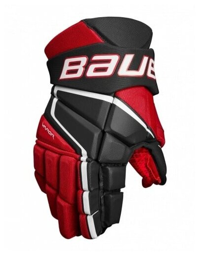 Перчатки хоккейные BAUER S22 VAPOR 3X PRO INT 12", Черно-красно-белые