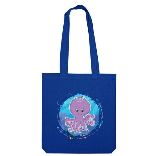 Сумка шоппер Us Basic, синий сумка милый мультяшный осьминог фиолетовый