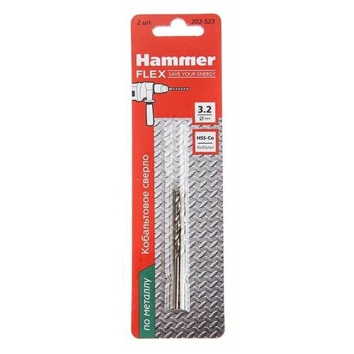 Сверло по металлу, по бетону Hammer Flex 202-523 DR CO 3.2 x 65 мм