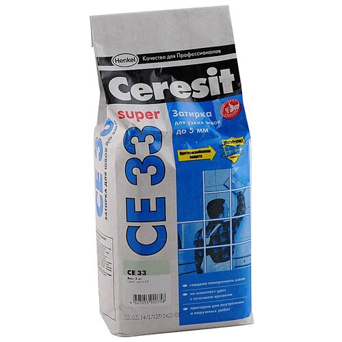 Затирка Ceresit CE 33 Super, 2 кг, мята 64 затирка ceresit ce 33 comfort 01 белая 5 кг