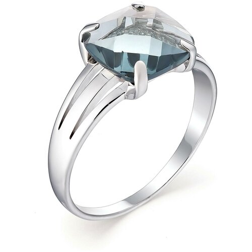 фото Алькор кольцо с фианитами и кристаллом swarovski из серебра 01-0630-0чбк-00, размер 16.5