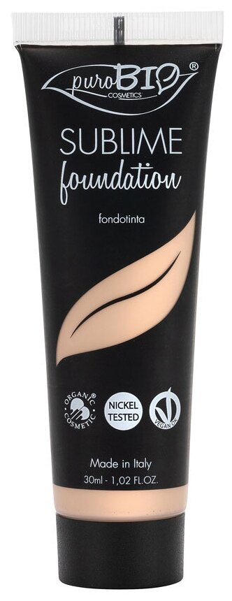 PuroBIO Тональный крем Sublime Foundation Fondotinta, 30 мл, оттенок: 01