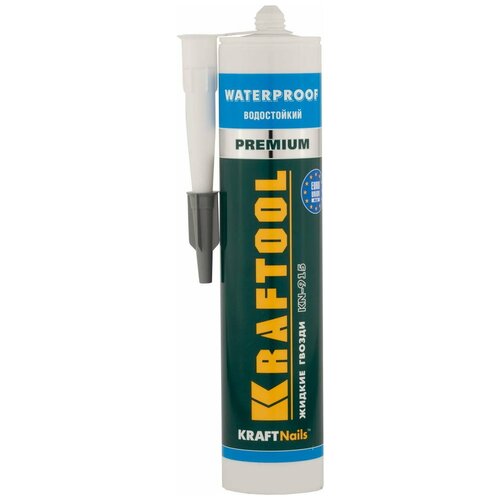 Монтажный клей Kraftool KraftNails Premium KN-915 водостойкий (310 мл) 0.31 л картридж монтажный клей kraftool kraftnails premium kn 905 особопрочный 310 мл 0 31 л картридж