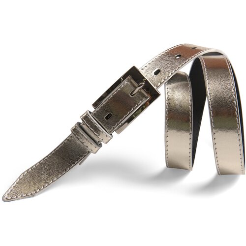 фото Ремень olio rosti, натуральная кожа, для женщин, длина 110 см., серый