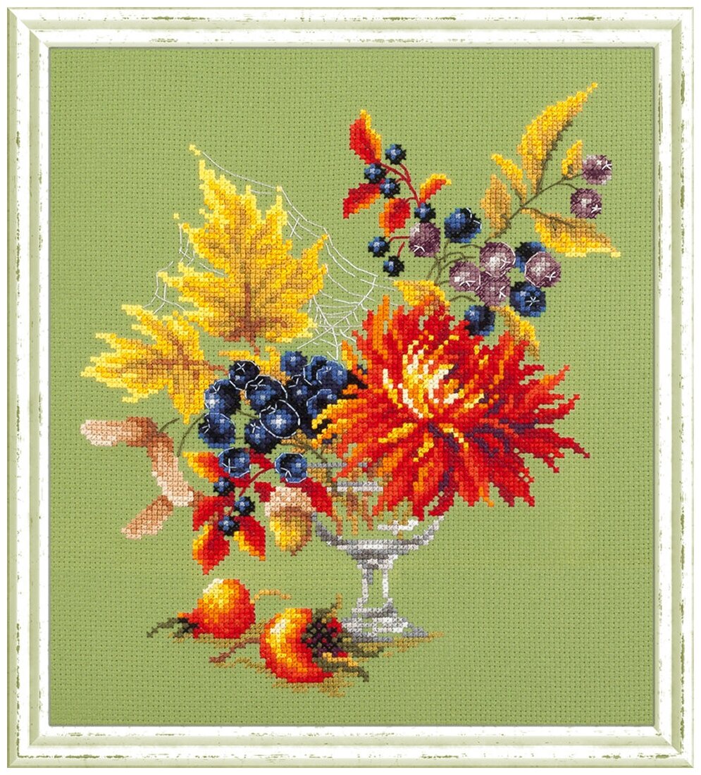 Набор для вышивания чудесная игла арт.100-005 Осенний букетик 20х23 см
