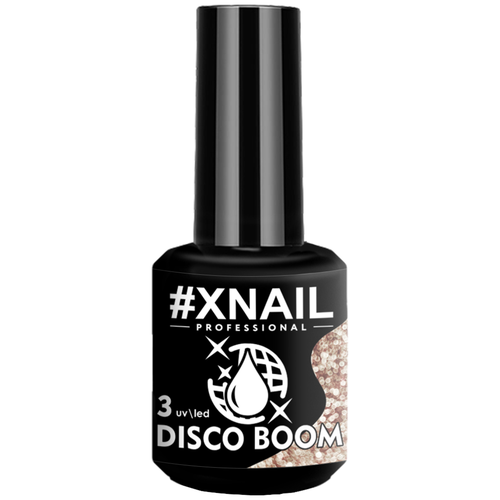 Светоотражающий гель лак XNAIL PROFESSIONAL Disco Boom, для дизайна ногтей, с глиттером, 15мл, №03 коричневый светоотражающий гель лак xnail professional disco boom для дизайна ногтей с глиттером 15мл 04 золотистый