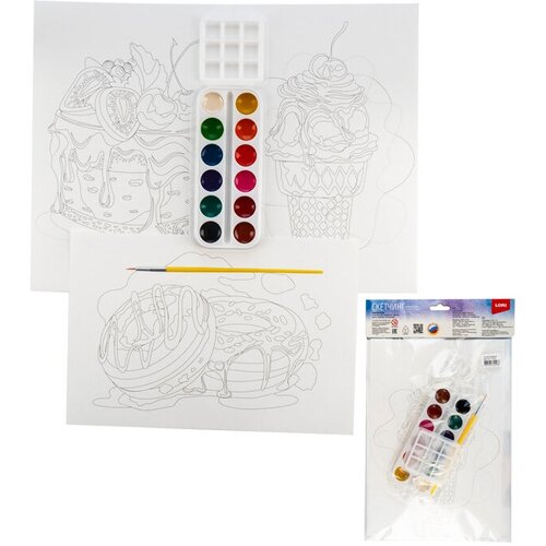 Набор для творчества LORI Скетчинг акварелью Десерты набор для творчества lori скетчинг акварелью животные в цветах