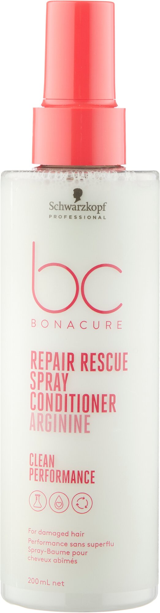 Schwarzkopf Спрей-кондиционер BONACURE REPAIR RESCUE для поврежденных волос, смягчает, уплотняет и придает блеск, 200 мл