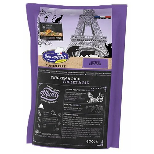 Корм сухой Bon Appetit CAT Kitten для котят с Курицей и Рисом 400 гр