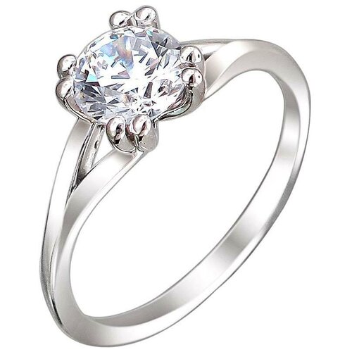 фото Эстет кольцо с 1 фианитом из серебра 01к158526, размер 17